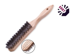 Kartáč s dřevěnou rukojetí - ocel vlnitá, 0,10 mm čtyřřadý