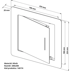 Dvířka hliníková Exkluziv Antracit, 200 x 200 mm, HACO