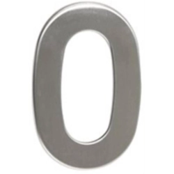 Číslo "0", 50 mm, samolepící, nerez