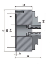 3-čelisťové sklíčidlo s centrickým upínáním Ø 125 mm