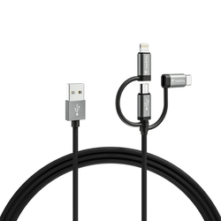 VARTA Speed Charge & Sync cable: 3in1 USB A to
Lightning/Micro/Type C Box
