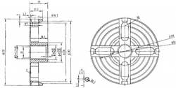 Čtyřčelisťové sklíčidlo ø 150 mm