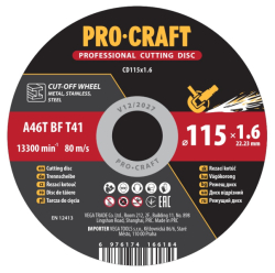 Řezný kotouč Procraft CD115x1.6 | CD115x1.6
