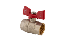 Kulový kohout motýl červený, KR.217 3/4"FF | KR.217 3/4"FF