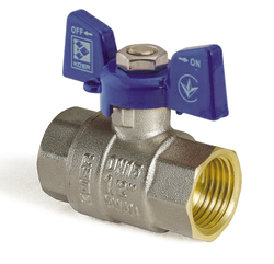 Kulový kohout motýl, modrý, KR.217.B 1/2"FF | KR.217.B 1/2"FF