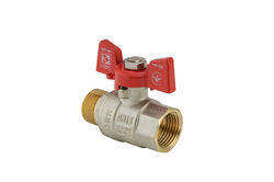 Kulový kohout motýl, červený, KR.218 1/2"FM | KR.218 1/2"FM