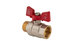 Kulový kohout motýl, červený, KR.218 3/4"FM | KR.218 3/4"FM