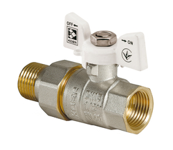 Kulový kohout se šroubením, přímý, motýl, bílý, KR.227.W 1/2"FM | KR.227.W 1/2"FM