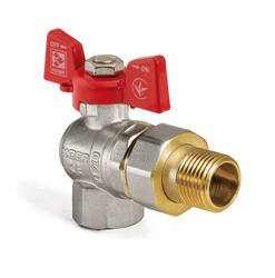 Kulový kohout se šroubením, rohový, motýl, červený, KR.228 3/4"FM | KR.228 3/4"FM