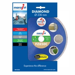 230x22 mm FZ850 AkkuMAX - Diam. vypouklý řezací kotouč na obklady PREMIUM PROFI 