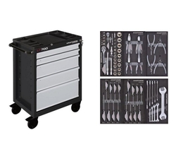 Dílenský vozík LT700 5 zásuvek + nářadí 6 modulů 74ks Basic Line