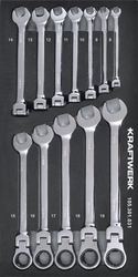 AKCE KW Sada klíčů ráčnových 8-19mm CLICKRAFT FLEX 12ks "S" Basic Line