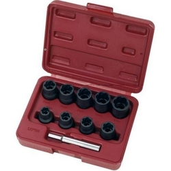 AKCE KW Sada nástavců 1/2" 10-19mm NiCrMb na stržené hrany šroubů 10ks PROFI Line
