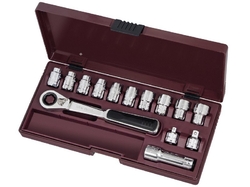 Sada gola 1/4" + 3/8" 10-19mm průchozí s příslušenstvím 14ks PROFI Line
