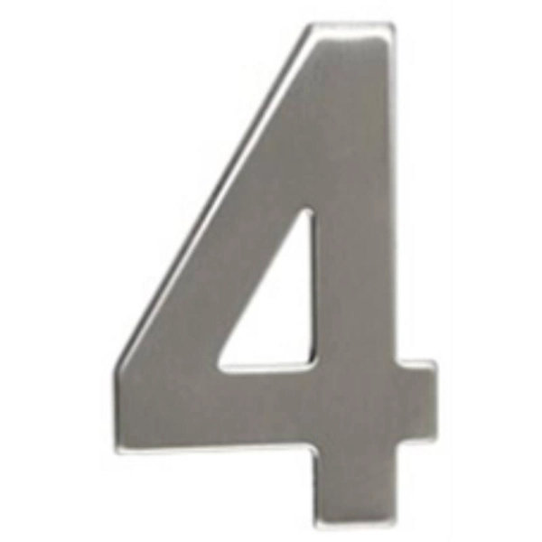 Číslo "4", 50 mm, samolepící, nerez