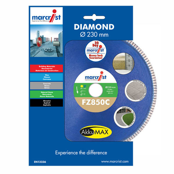 125x22 mm FZ850 AkkuMAX - Diam. vypouklý řezací kotouč na obklady PREMIUM PROFI 