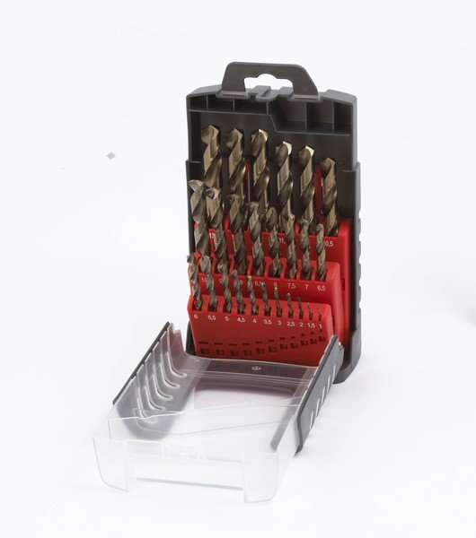 Sada vrtáků do kovu 1,0-13,0mm / 0,5mm cobaltové HSS-Co DIN338 25ks